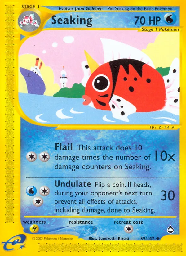 Seaking #59 Aquapolis Pokemon card