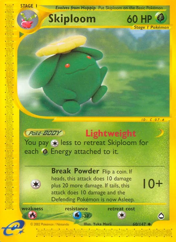 Skiploom #60 Aquapolis Pokemon card