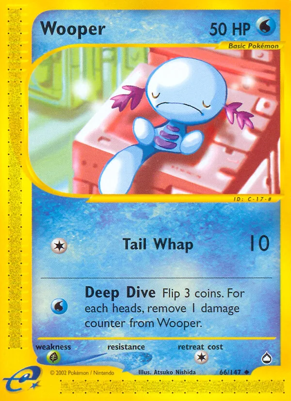 Wooper #66 Aquapolis Pokemon card