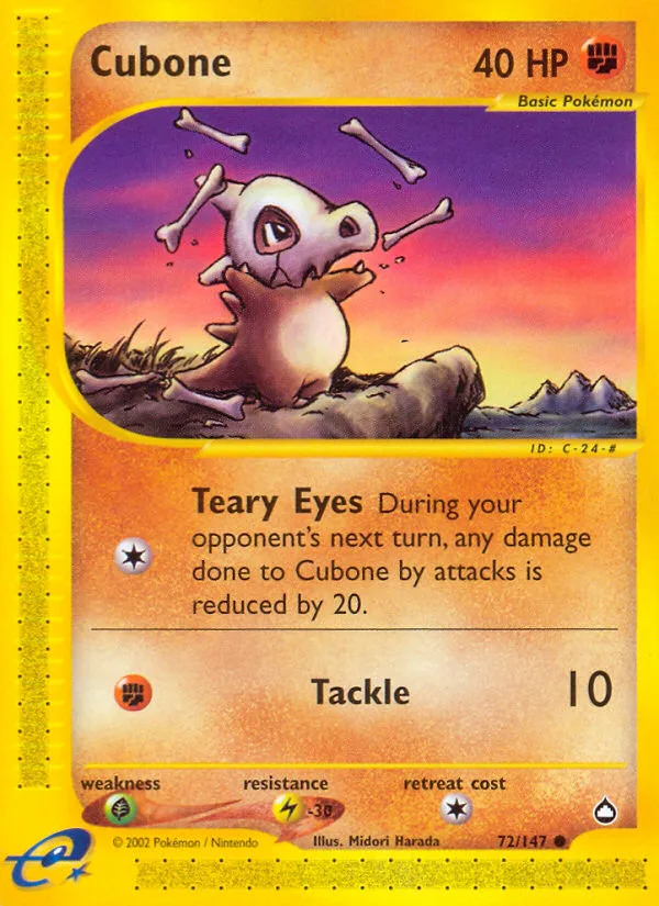 Cubone #72 Aquapolis Pokemon card