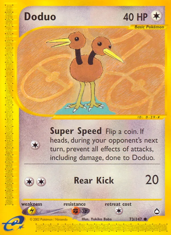 Doduo #73 Aquapolis Pokemon card