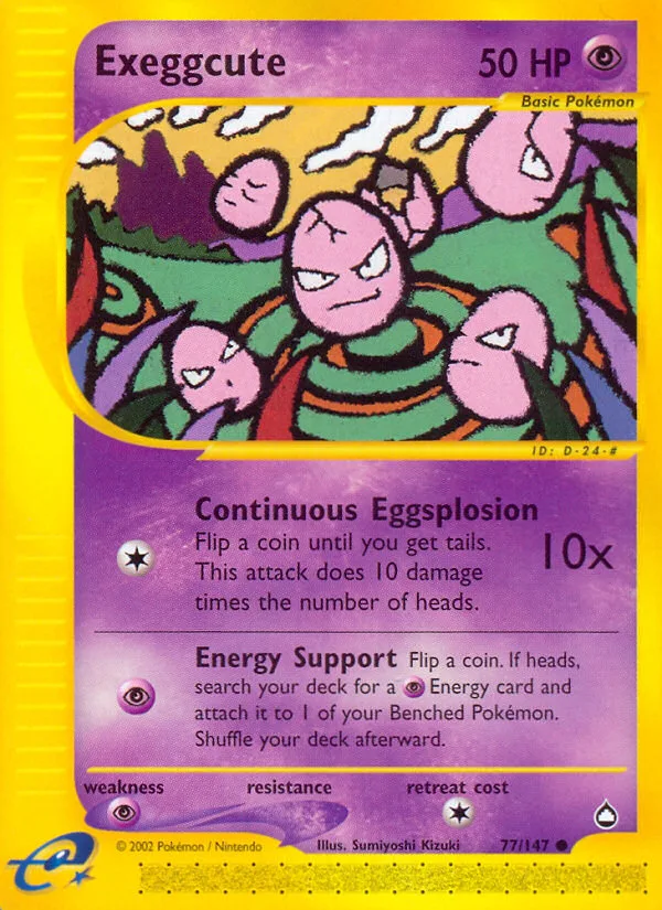 Exeggcute #77 Aquapolis Pokemon card