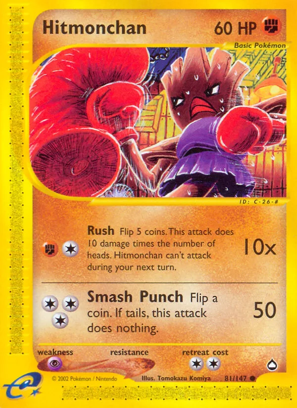 Hitmonchan #81 Aquapolis Pokemon card
