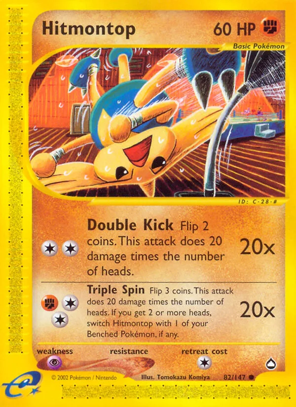Hitmontop #82 Aquapolis Pokemon card