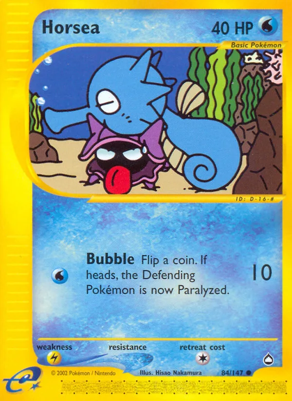 Horsea #84 Aquapolis Pokemon card