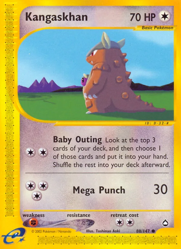 Kangaskhan #88 Aquapolis Pokemon card