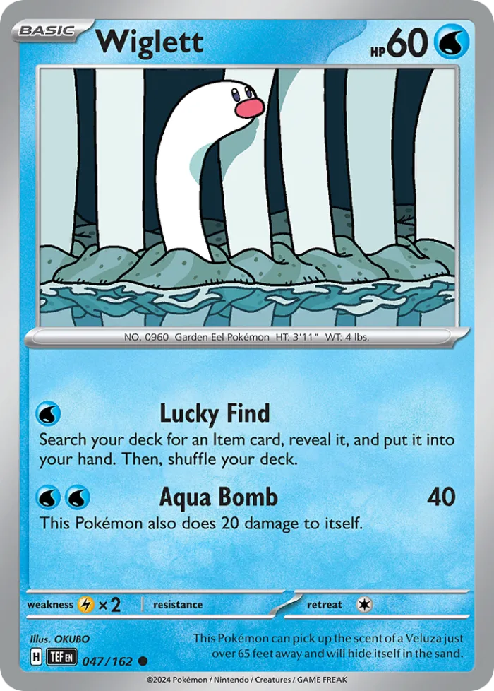 Wiglett #47 Temporal Forces Pokemon card