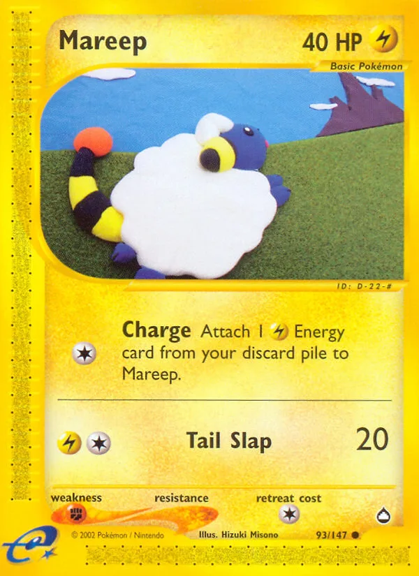 Mareep #93 Aquapolis Pokemon card