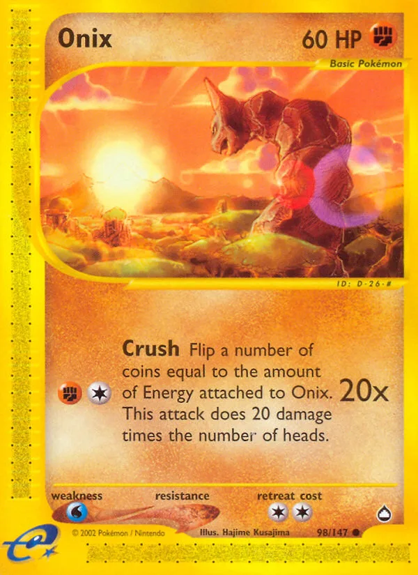 Onix #98 Aquapolis Pokemon card