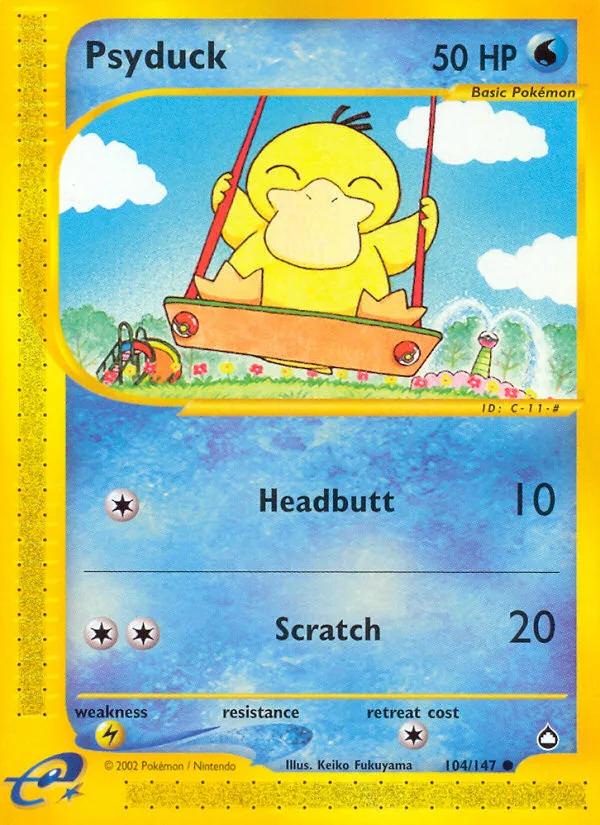 Psyduck #104 Aquapolis Pokemon card