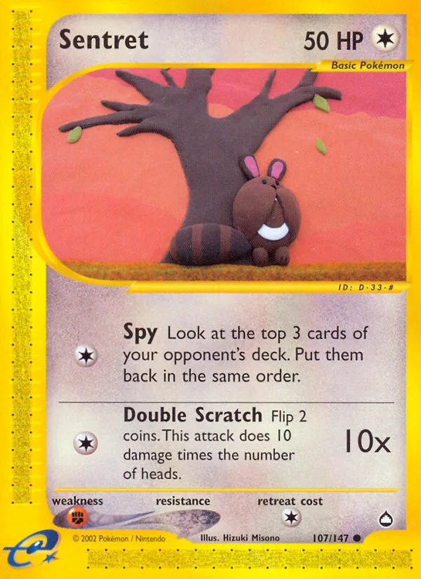 Sentret #107 Aquapolis Pokemon card