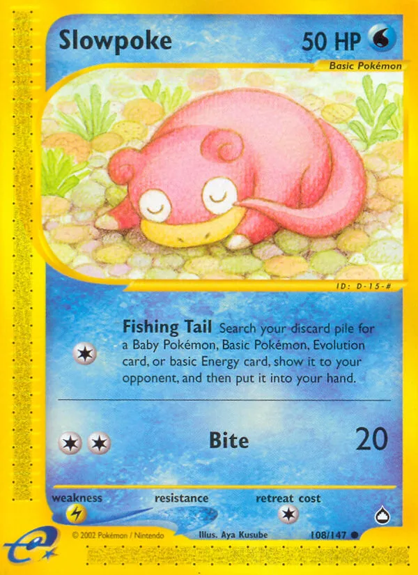 Slowpoke #108 Aquapolis Pokemon card