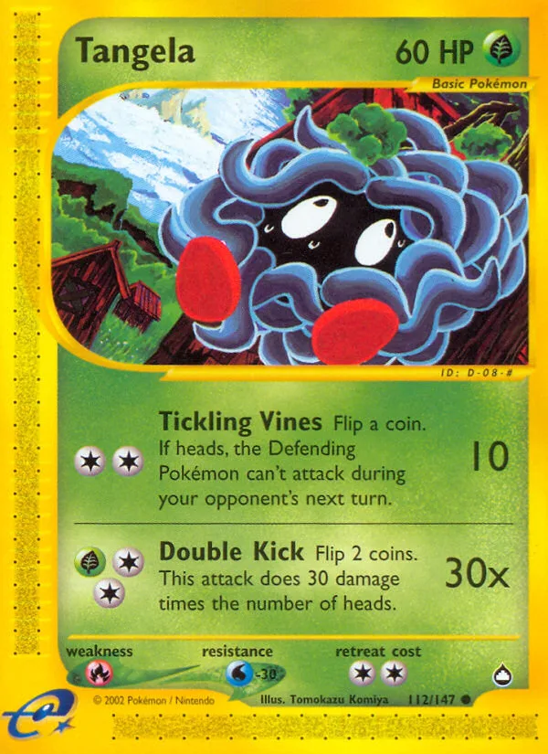 Tangela #112 Aquapolis Pokemon card