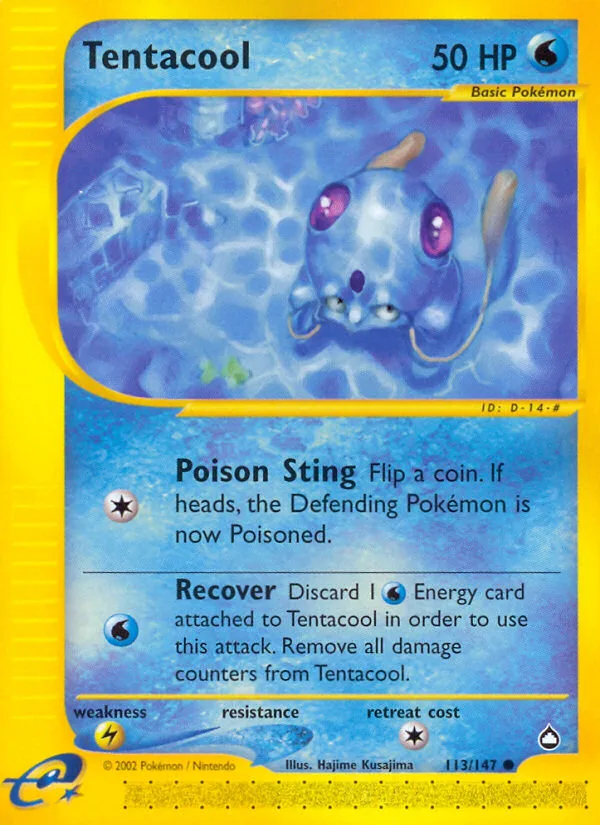 Tentacool #113 Aquapolis Pokemon card