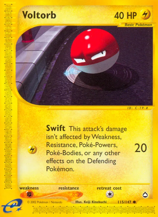 Voltorb #115 Aquapolis Pokemon card