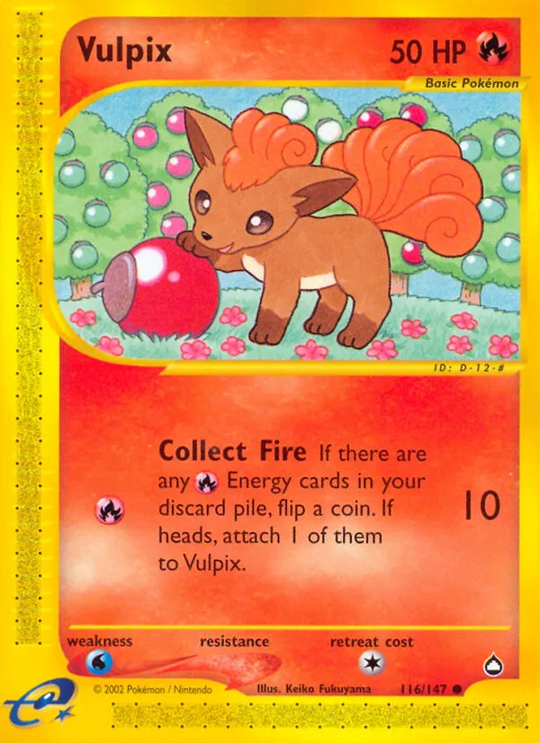 Vulpix #116 Aquapolis Pokemon card