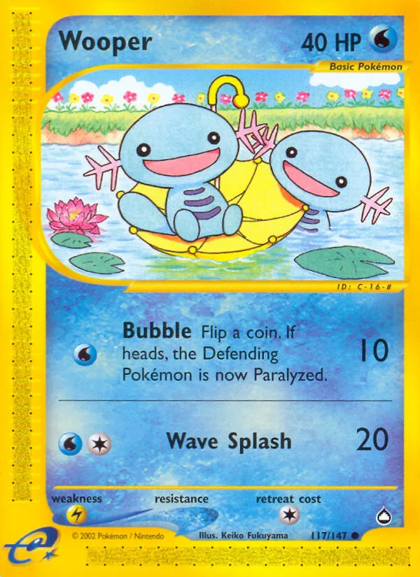 Wooper #117 Aquapolis Pokemon card