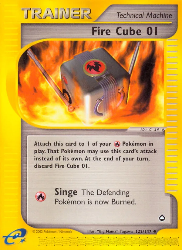 Fire Cube 01 #122 Aquapolis Pokemon card