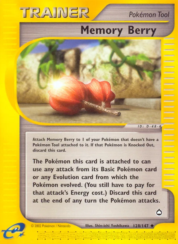 Memory Berry #128 Aquapolis Pokemon card