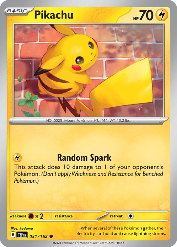 Pikachu #51 Temporal Forces Pokemon card