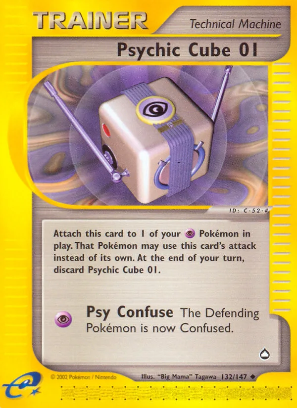 Psychic Cube 01 #132 Aquapolis Pokemon card