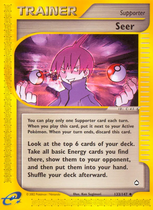 Seer #133 Aquapolis Pokemon card