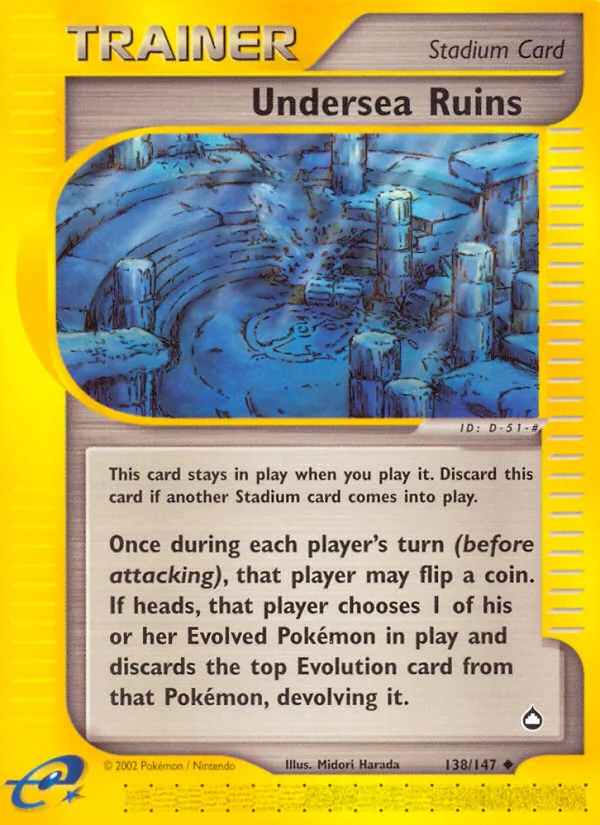 Undersea Ruins #138 Aquapolis Pokemon card