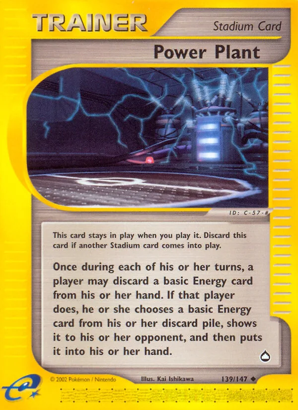 Power Plant #139 Aquapolis Pokemon card