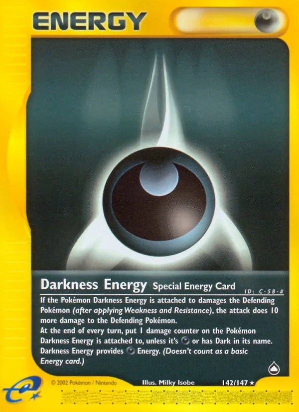 Darkness Energy #142 Aquapolis Pokemon card