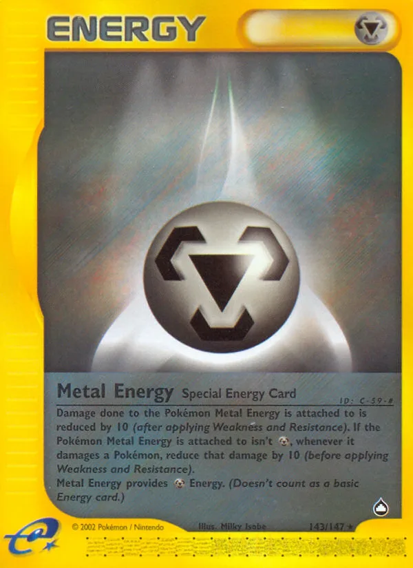 Metal Energy #143 Aquapolis Pokemon card