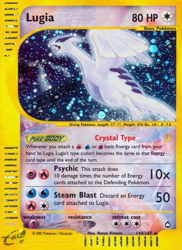 Lugia #149 Aquapolis Pokemon card