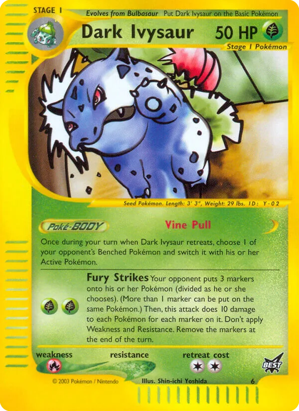 Dark Ivysaur #6 Best of Game Pokemon card