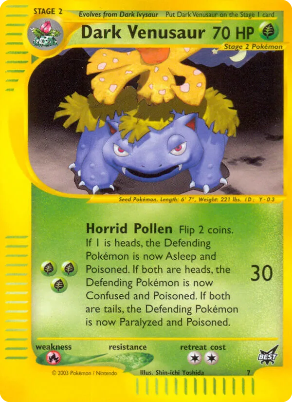 Dark Venusaur #7 Best of Game Pokemon card