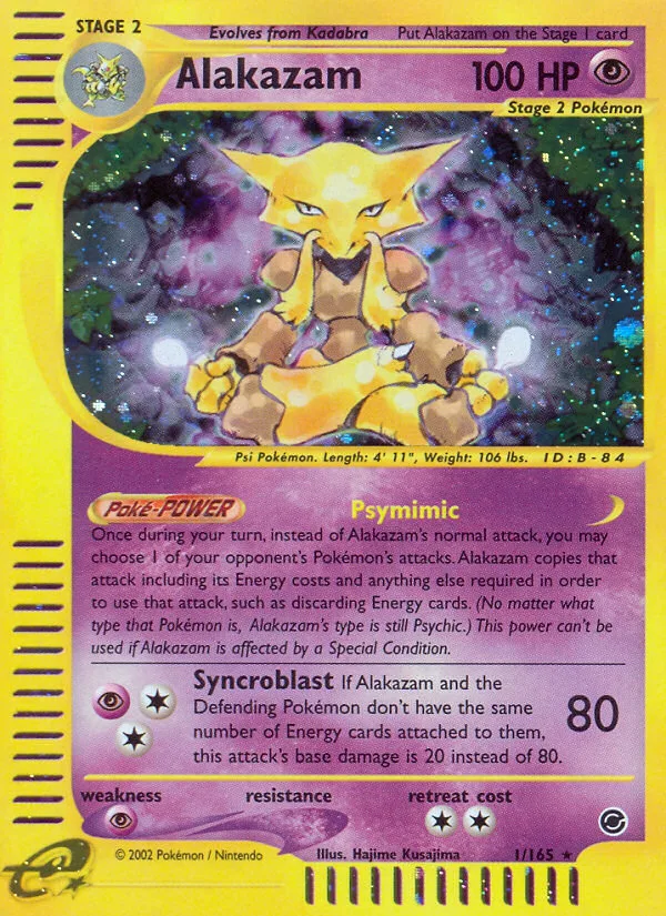 Alakazam #1 Expedition Base Set Pokemon card