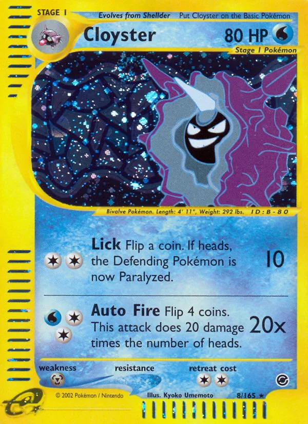 Cloyster #8 Expedition Base Set Pokemon card