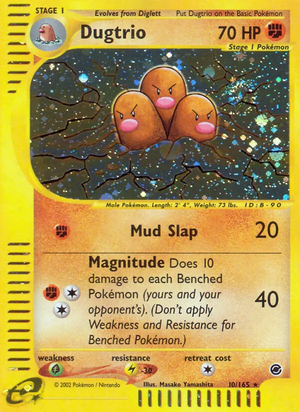 Dugtrio #10 Expedition Base Set Pokemon card