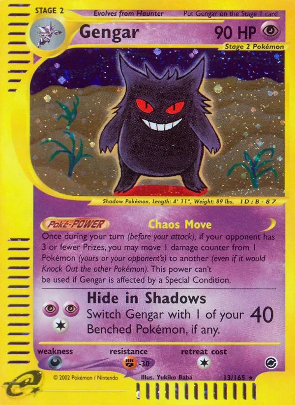 Gengar #13 Expedition Base Set Pokemon card