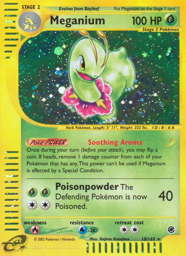 Meganium #18 Expedition Base Set Pokemon card