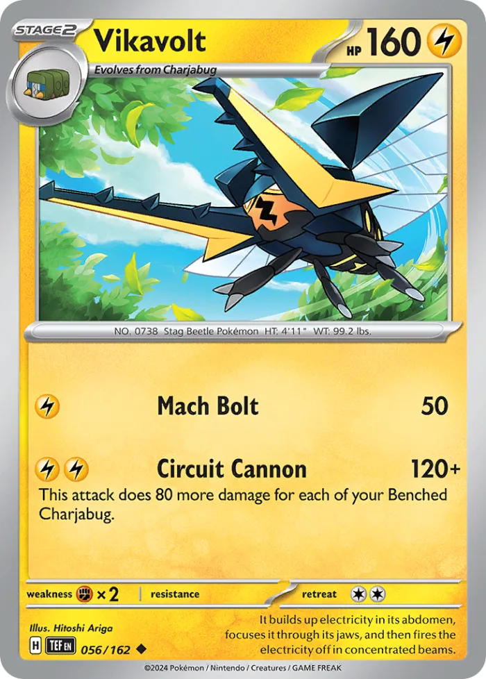 Vikavolt #56 Temporal Forces Pokemon card