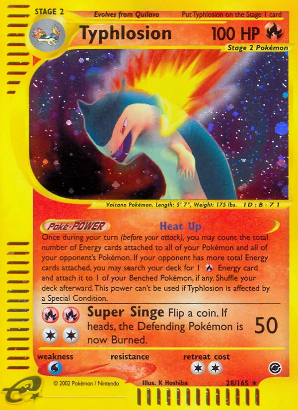 Typhlosion #28 Expedition Base Set Pokemon card