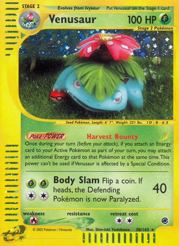 Venusaur #30 Expedition Base Set Pokemon card