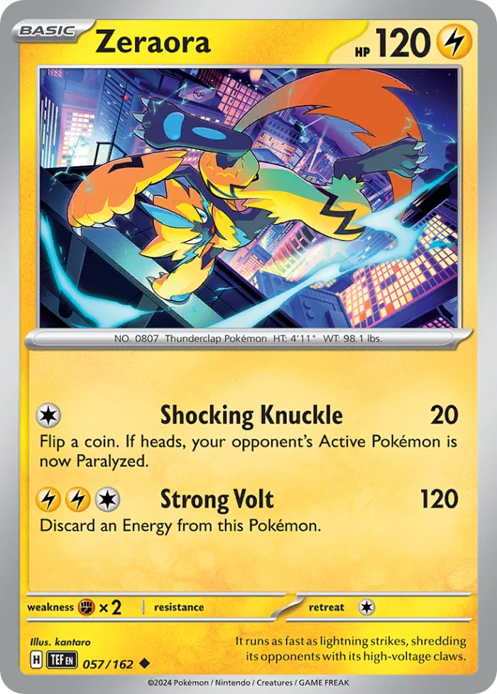 Zeraora #57 Temporal Forces Pokemon card