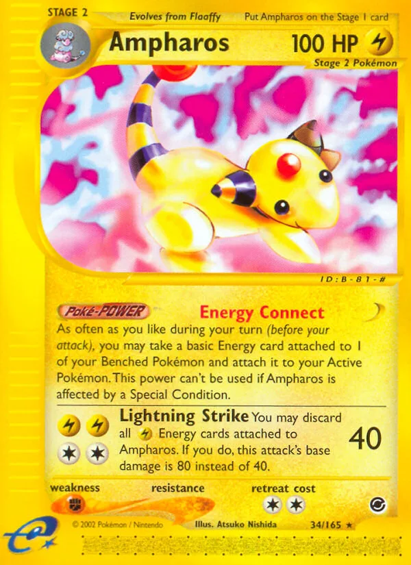 Ampharos #34 Expedition Base Set Pokemon card
