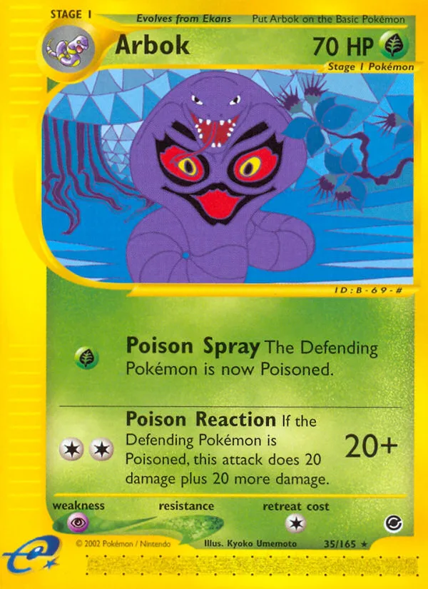 Arbok #35 Expedition Base Set Pokemon card