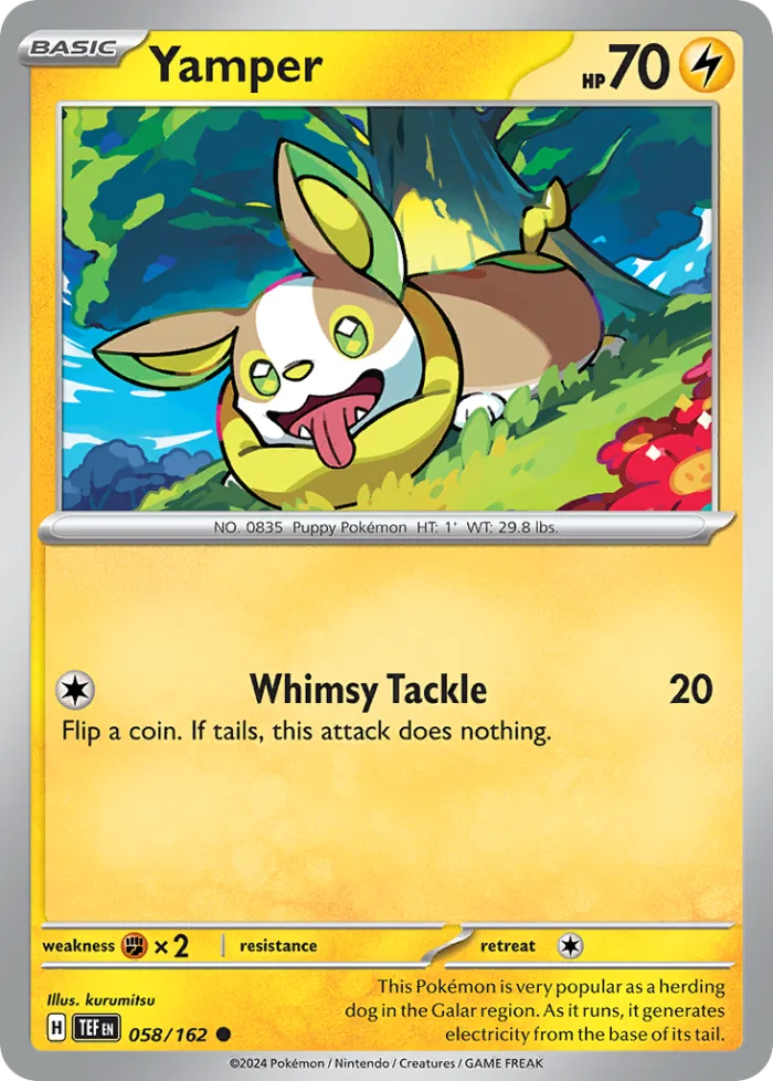 Yamper #58 Temporal Forces Pokemon card