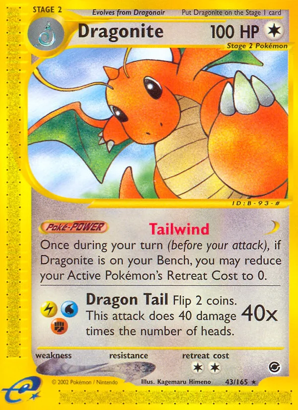 Dragonite #43 Expedition Base Set Pokemon card