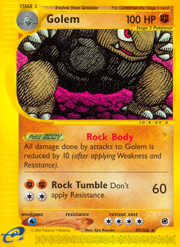 Golem #49 Expedition Base Set Pokemon card
