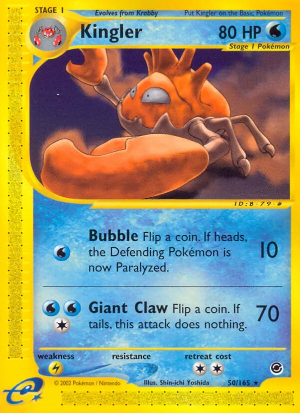 Kingler #50 Expedition Base Set Pokemon card
