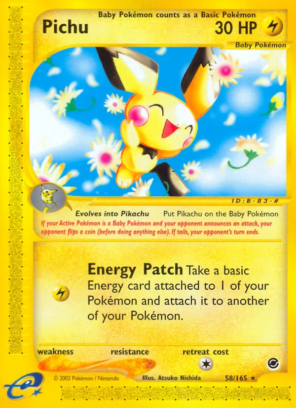 Pichu #58 Expedition Base Set Pokemon card