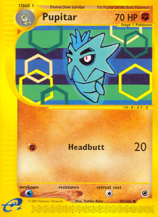 Pupitar #90 Expedition Base Set Pokemon card